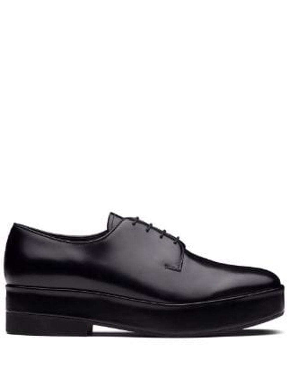 $1,170 PRADA- Black Leather PLATFORM Oxfords- 9 US (8 Prada)